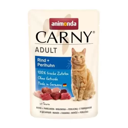 Carny Adult 85 g hovězí + perlička, kapsička pro kočky 