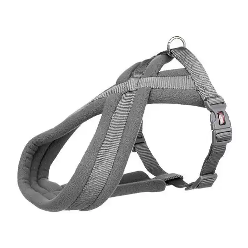 Nylonový postroj PREMIUM podšitý - grafit M-L:hruď:50-90cm/25mm