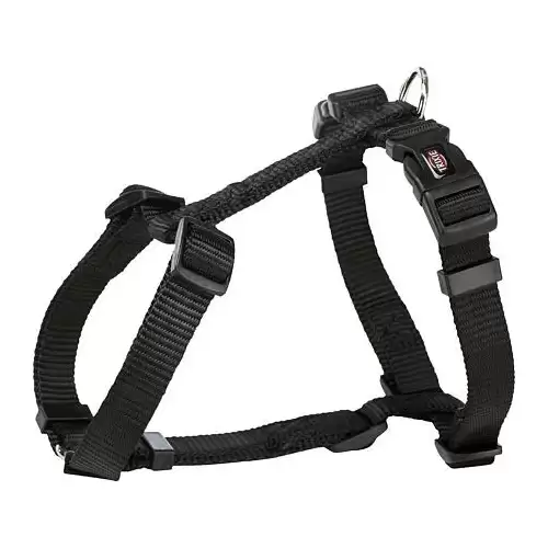 H-postroj PREMIUM - černý XXS-XS:hruď:20-32cm/10mm