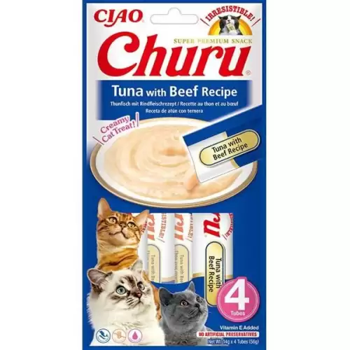  Inaba Churu cat snack tuňák & hovězí 4x 14g