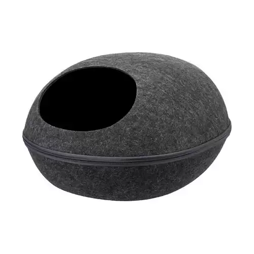 Plstěná jeskyně pelíšek LIVA, tmavě šedá 40 x 24 x 47 cm