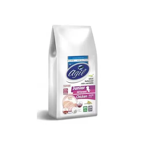 Agil Junior All Breed Low Grain Chicken&Lamb&Tuna 10kg