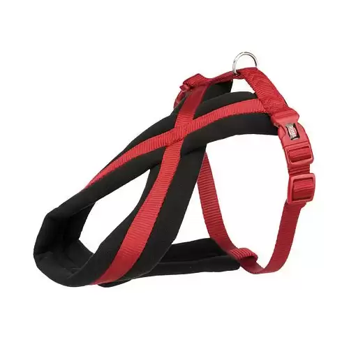 Nylonový postroj PREMIUM podšitý - červená XS-S:hruď:30-55cm/15mm