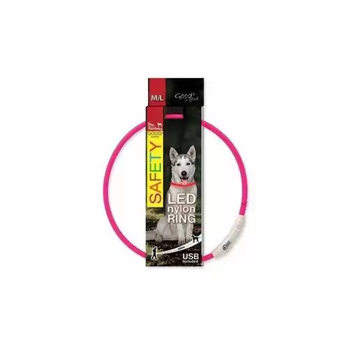 Obojek DOG FANTASY světelný USB růžový 65cm 1ks