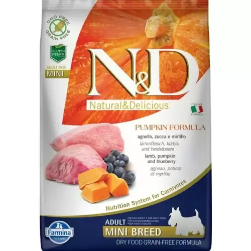  N&D PUMPKIN Dog GF Lamb & Blueberry Adult Mini 7 kg