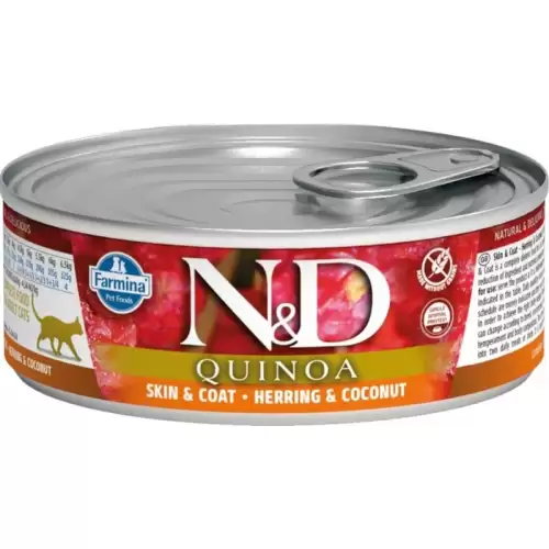  N&D QUINOA Cat konz. Herring & Coconut 80 g