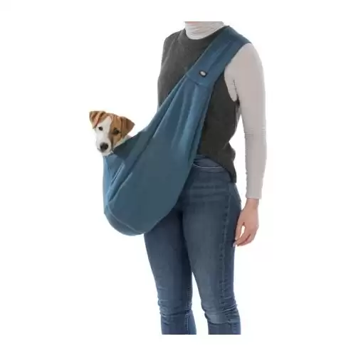 SOFT front carrier - přední látkové nosítko/taška, 22 x 20 x 60 cm, modrá/šedá (max. 5kg)