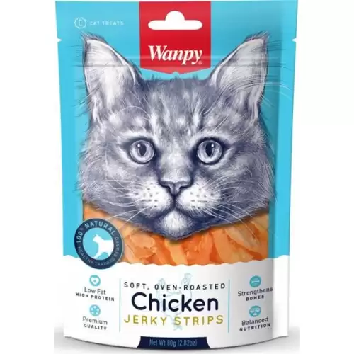  Wanpy Cat Soft Chicken Jerky Strips for Cat 80 g
