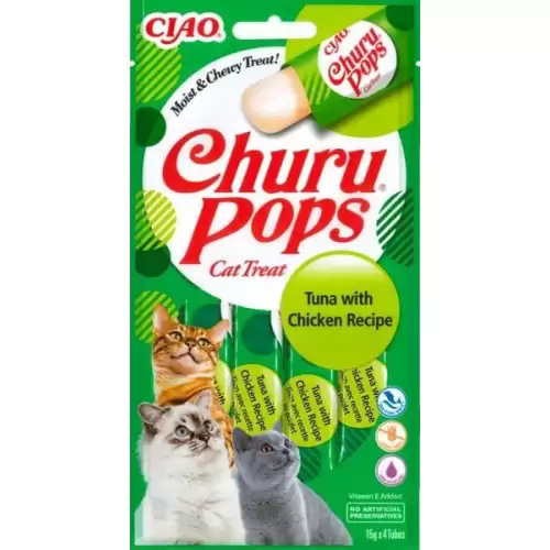  Inaba Churu Pops cat snack tuňák a kuře 4x15 g