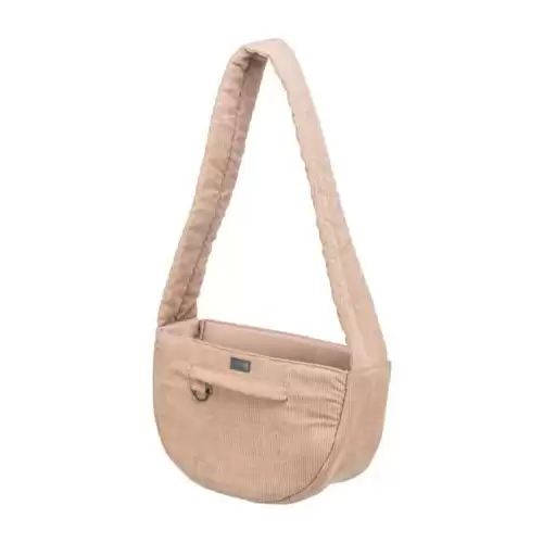 Cestovní taška BETHANY na toy plemena, 36 x 18 x 23 cm manšestr béžovo-růžová 