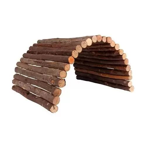 Dřevěný most z kulatých dřívek, nastavitelný 65 x 40 cm, např. králík