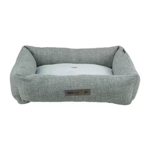 Pelech VIVIANA, obdélníkový s polštářovým okrajem, sametová tkanina, modrošedá 100 x 70 cm