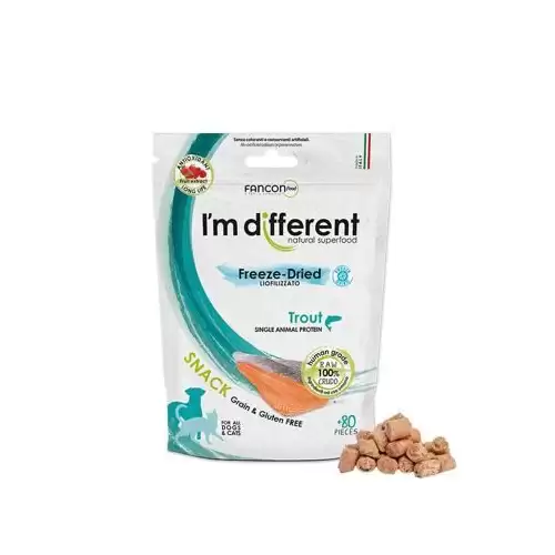 I´M DIFFERENT SNACK pstruh - mrazem sušený pamlsek, 40 g