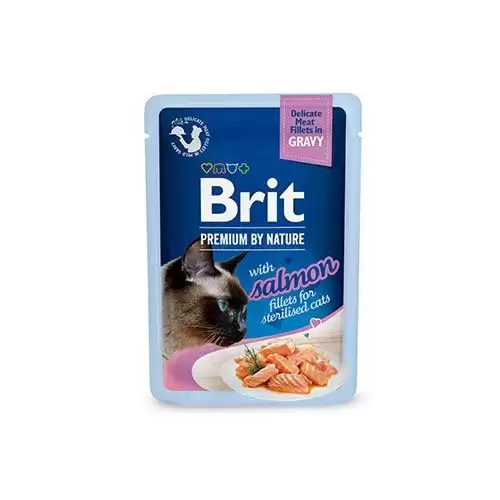 Brit Premium Cat D Fillets Gravy Salmon Sterilised 85g