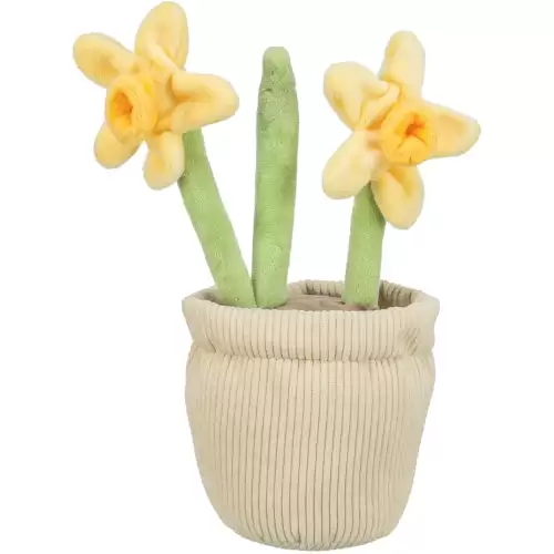 Narcisy v květináči, plyšová hračka pro psy, 25 cm - LIMITOVANÁ NABÍDKA