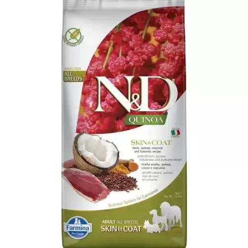  N&D QUINOA Dog GF Skin & Coat, Duck & Coconut Adult Medium & Maxi 7 kg