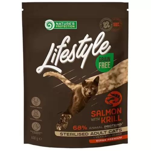  Nature's Protection Cat Dry LifeStyle GF Sterilised Salmon 400 g