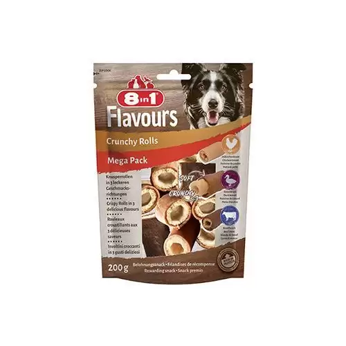 Pochoutka 8in1 Flavours Crunchy Rolls 200g MEGA PACK