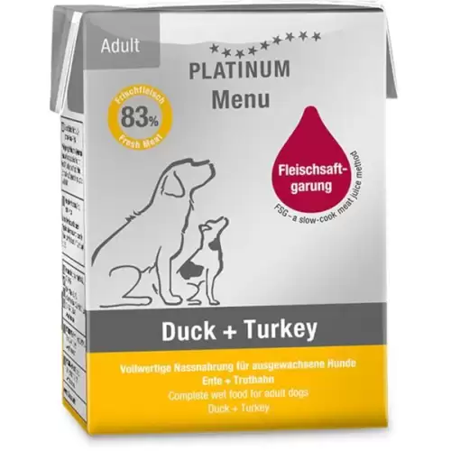  Platinum Dog Menu Duck + Turkey 375 g