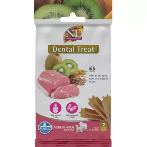  N&D TROPICAL Dog Dental Snack Pork Medium & Maxi 100 g