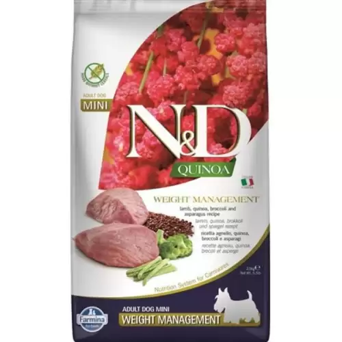  N&D QUINOA Dog GF Weight Management, Lamb & Broccoli Adult Mini 2,5 kg