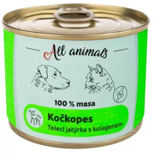  ALL ANIMALS Kočkopes konz. telecí jatýrka s kolagenem 200g