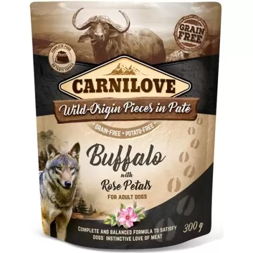  Carnilove Dog kaps. Paté Buffalo with Rose Petals 300 g
