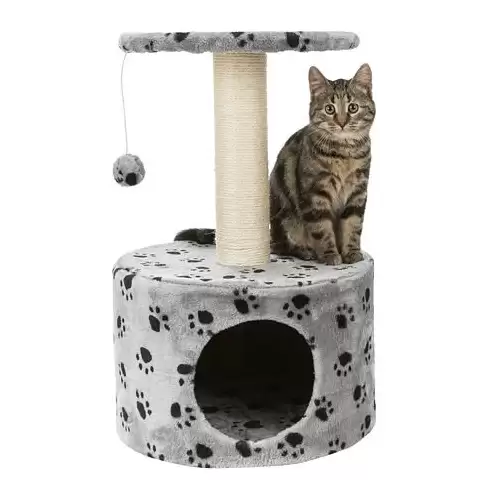 Škrábadlo TOLEDO 61 cm,  - šedé s tlapkami