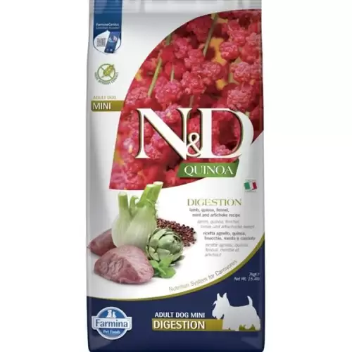  N&D QUINOA Dog GF Digestion, Lamb & Fennel Adult Mini 7 kg