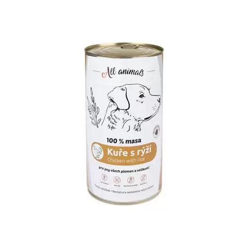 All Animals DOG konz. Kuřecí mleté s rýží 1200g