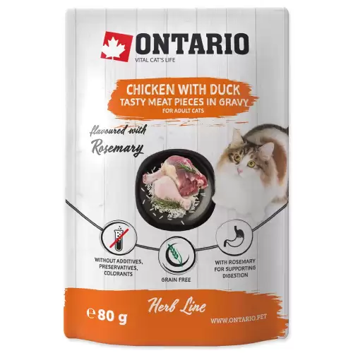 Kapsička Ontario kuře a kachna v omáčce 80g