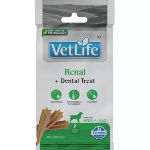  Vet Life Dog Dental Snack Renal Adult Medium & Maxi 100 g