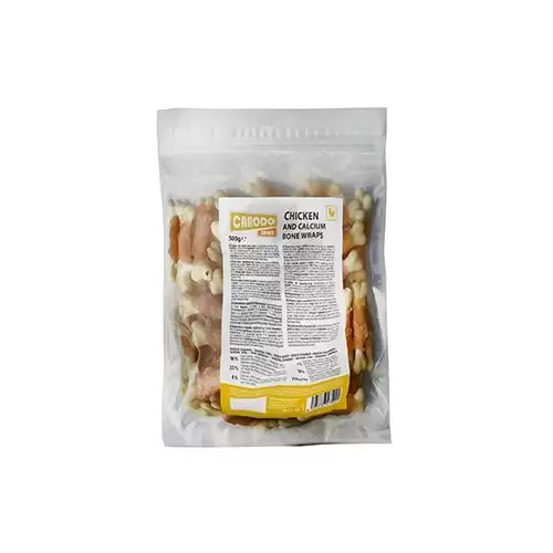 CARODO Dog poch. Kuřecí maso s vápníkovou kostí 500g