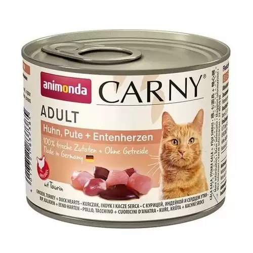 ANIMONDA konzerva CARNY Adult - kuře, krůta+kachní srdce 200g