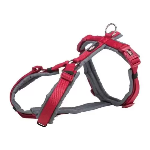 PREMIUM trekingový postroj, červená/grafit XL:hruď:80-97cm/25mm