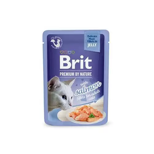Brit Premium Cat D Fillets in Jelly with Salmon 85g