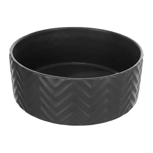 Keramická miska vroubkovaná, černá 1,6 l/ ø 20 cm