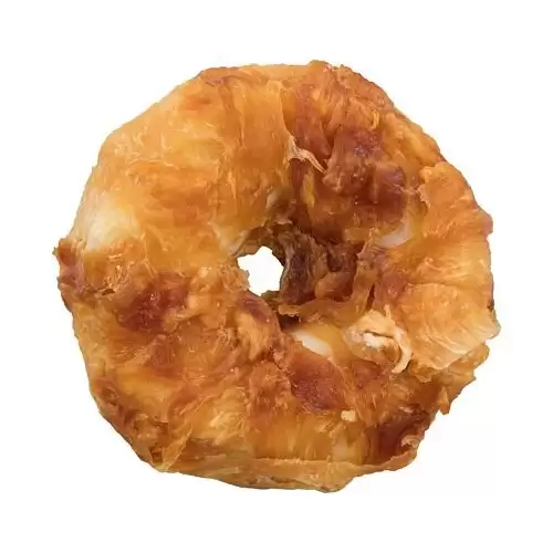 DentaFun buvolí kroužek obalený kuřecím masem  6 cm /110 g, 2ks