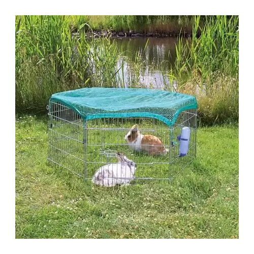 Pozinkovaná venkovní ohrádka s ochrannou sítí 6 dílů 63x58cm