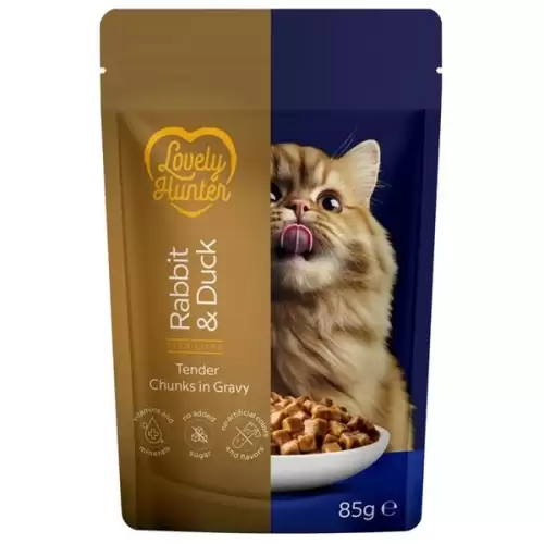  Lovely Hunter Cat kaps. Sterilised Rabbit/Duck 85 g