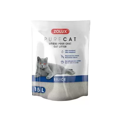 Podestýlka PURECAT natural silica 15l Zolux