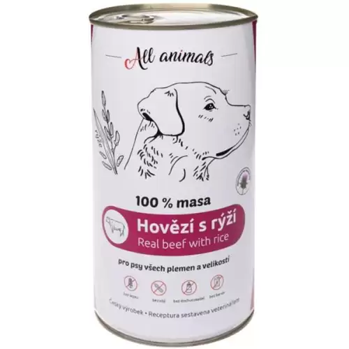  ALL ANIMALS konz. pro psy hov.mleté s rýží 1200g