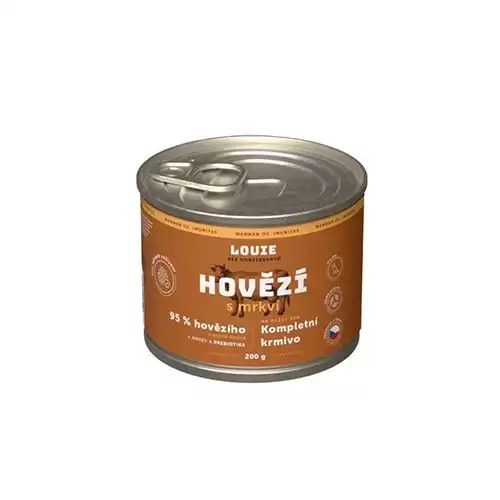 Louie Dog konz. Hovězí s mrkví a prebiotiky 200g