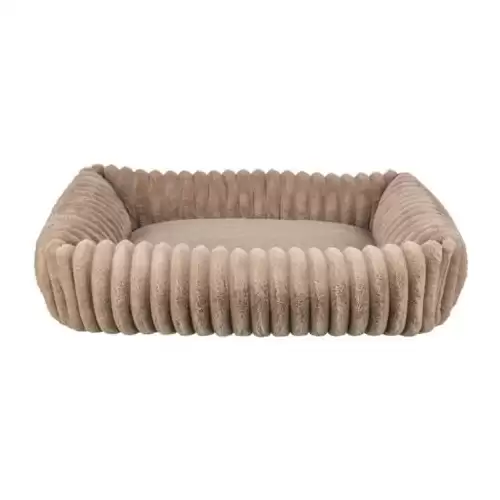 Pelech LONNI obdélníkový, manšestrový plyš, béžová 80 x 60 cm