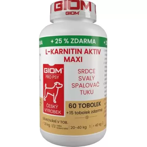  Giom S L-karnitin Aktiv MAXI pes 60 tbl + 25 % zdarma