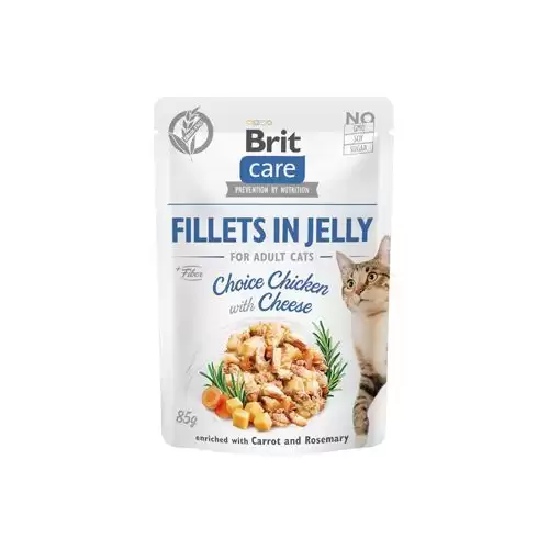 Brit Care Cat Fillets in Jelly Chicken&Cheese 85g