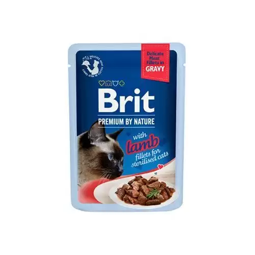 Brit Premium Cat D Fillets Gravy Lamb Sterilised 85g