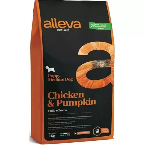  ALLEVA NATURAL Dog Dry Puppy Chicken&Pumpkin Medium 2kg