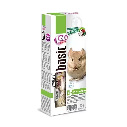 LOLO SMAKERS 2 klasy kokos a lístky růže pro činčily 90 g