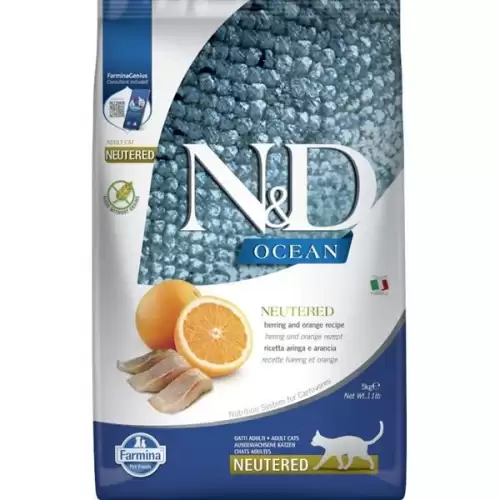  N&D OCEAN Cat GF Herring & Orange Neutered Adult 5 kg
